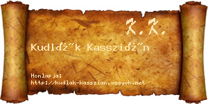 Kudlák Kasszián névjegykártya